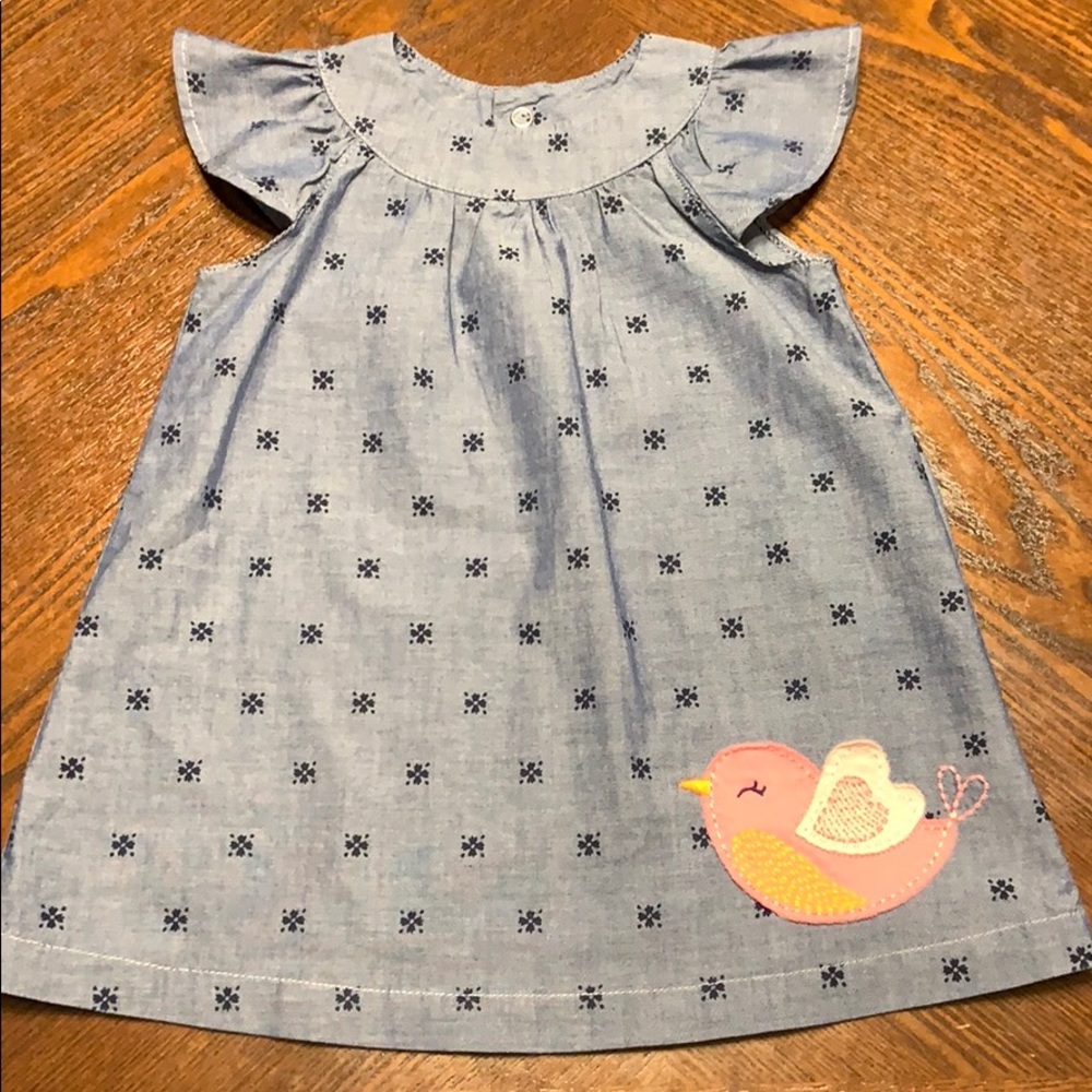 Just One You size 6 mo dress with bird appliqué